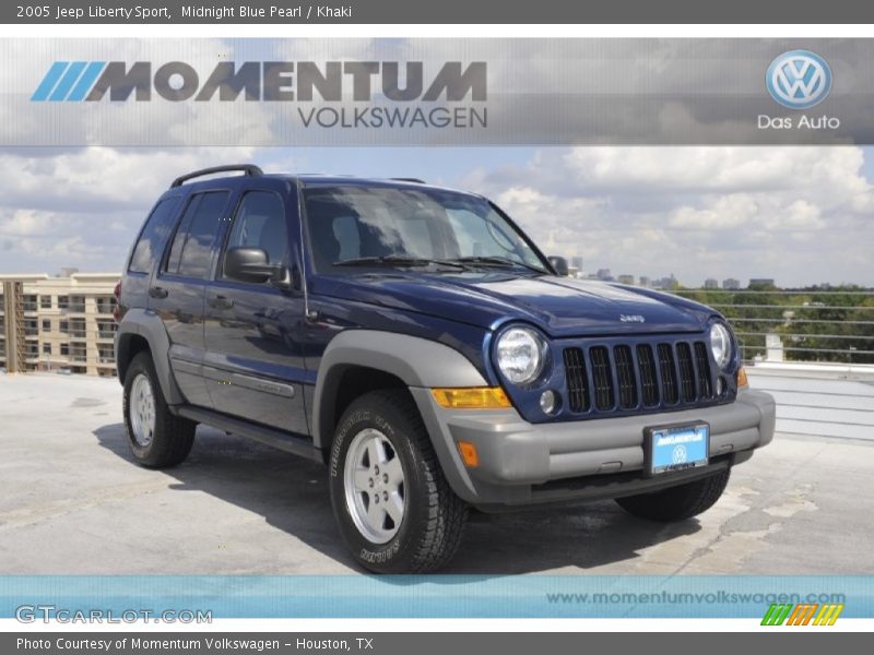 Midnight Blue Pearl / Khaki 2005 Jeep Liberty Sport