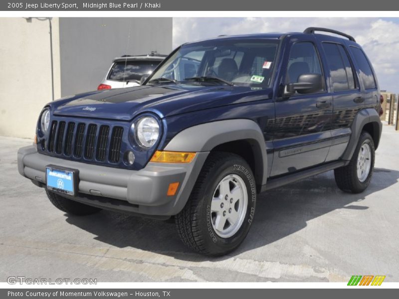 Midnight Blue Pearl / Khaki 2005 Jeep Liberty Sport