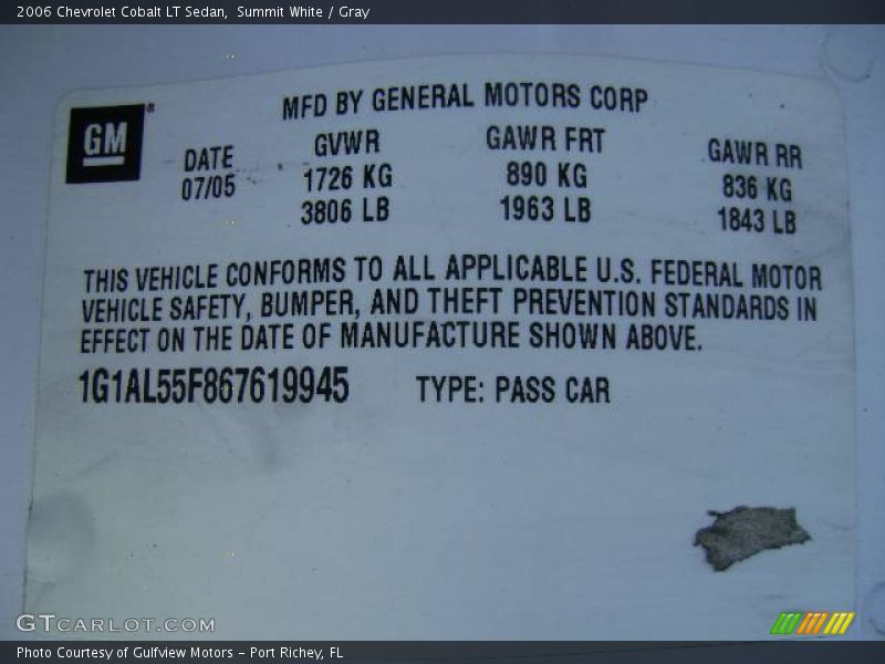 Summit White / Gray 2006 Chevrolet Cobalt LT Sedan