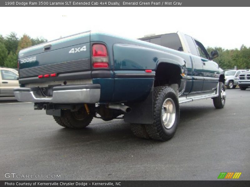 Emerald Green Pearl / Mist Gray 1998 Dodge Ram 3500 Laramie SLT Extended Cab 4x4 Dually