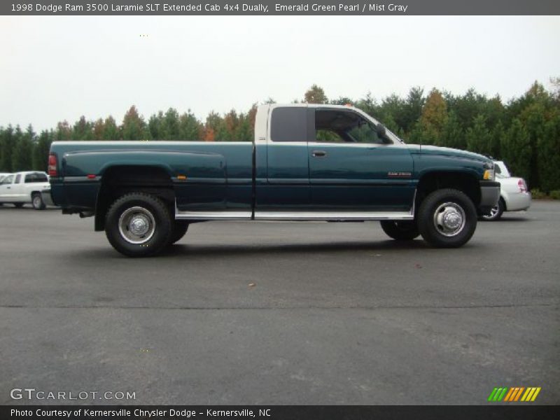 Emerald Green Pearl / Mist Gray 1998 Dodge Ram 3500 Laramie SLT Extended Cab 4x4 Dually
