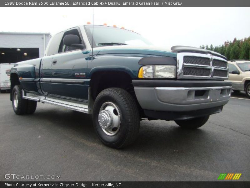 Emerald Green Pearl / Mist Gray 1998 Dodge Ram 3500 Laramie SLT Extended Cab 4x4 Dually