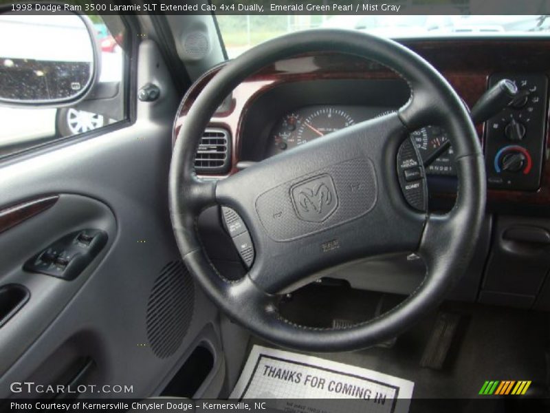 Emerald Green Pearl / Mist Gray 1998 Dodge Ram 3500 Laramie SLT Extended Cab 4x4 Dually