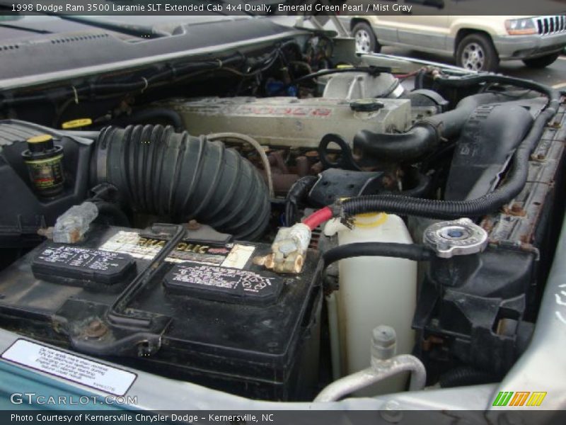 Emerald Green Pearl / Mist Gray 1998 Dodge Ram 3500 Laramie SLT Extended Cab 4x4 Dually