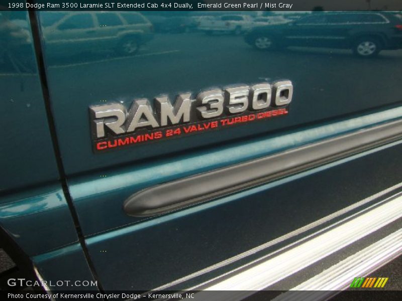 Emerald Green Pearl / Mist Gray 1998 Dodge Ram 3500 Laramie SLT Extended Cab 4x4 Dually
