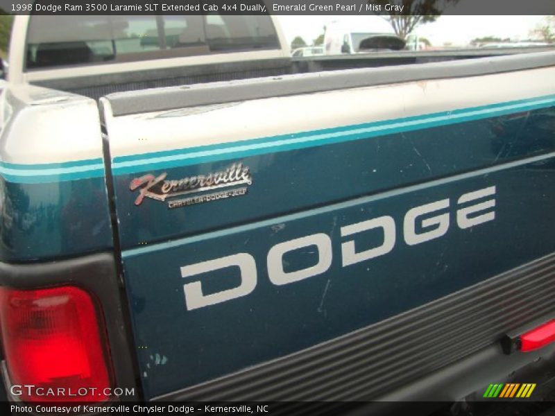 Emerald Green Pearl / Mist Gray 1998 Dodge Ram 3500 Laramie SLT Extended Cab 4x4 Dually