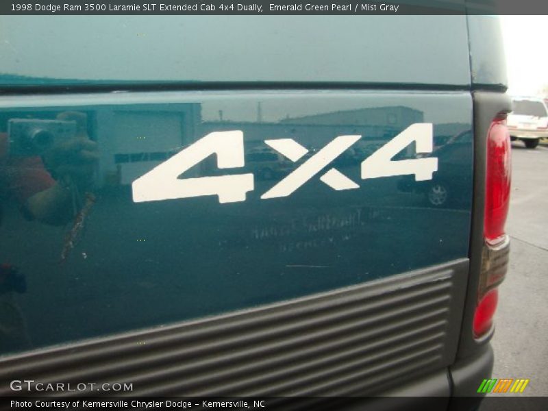 Emerald Green Pearl / Mist Gray 1998 Dodge Ram 3500 Laramie SLT Extended Cab 4x4 Dually