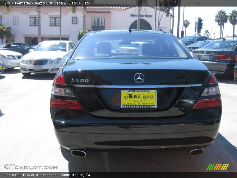 Black / Black 2007 Mercedes-Benz S 600 Sedan