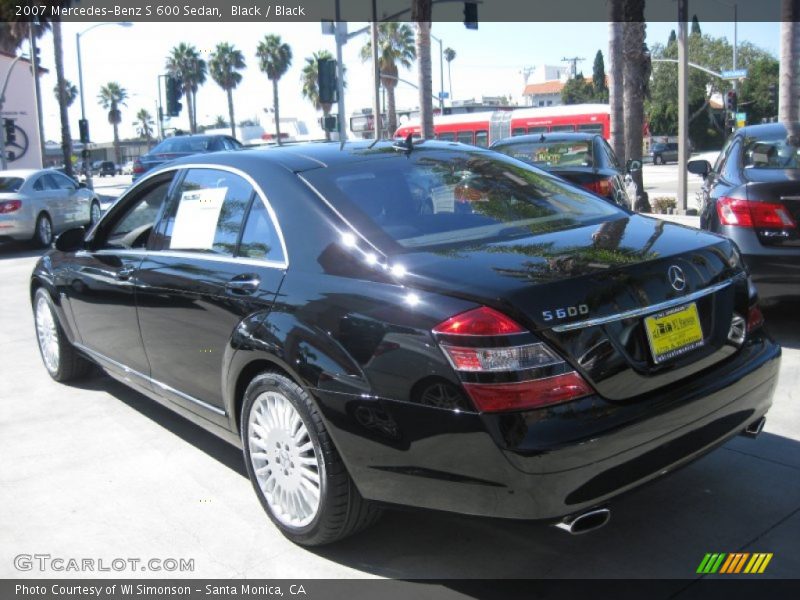 Black / Black 2007 Mercedes-Benz S 600 Sedan