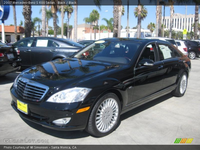 Black / Black 2007 Mercedes-Benz S 600 Sedan