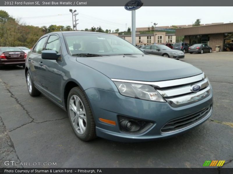 Steel Blue Metallic / Camel 2012 Ford Fusion SE