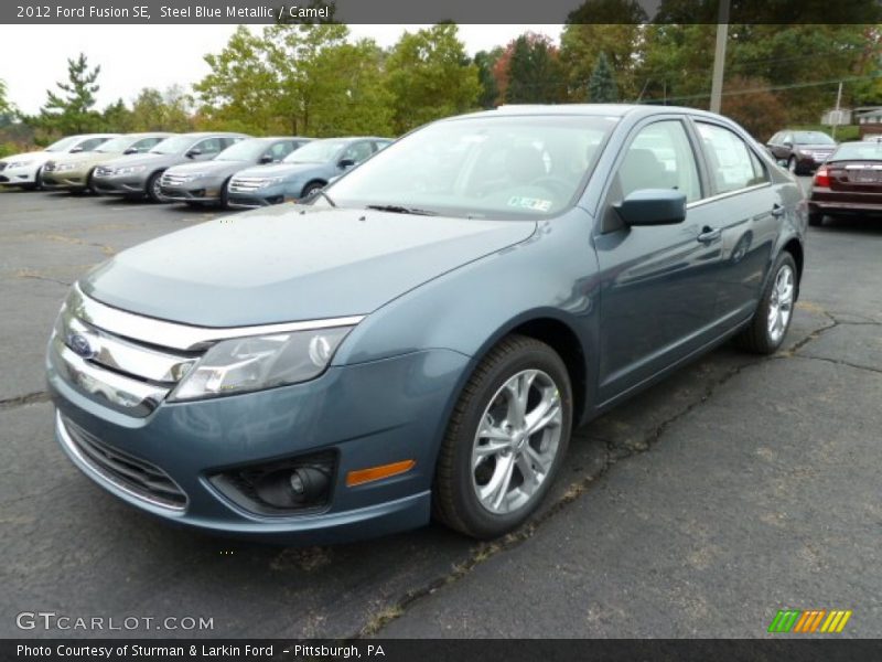 Steel Blue Metallic / Camel 2012 Ford Fusion SE