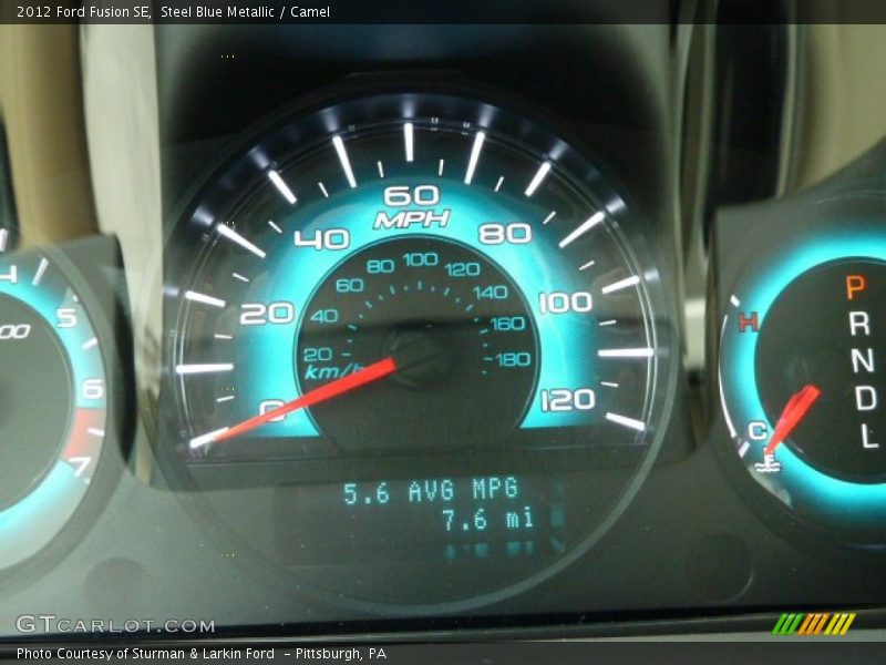 Steel Blue Metallic / Camel 2012 Ford Fusion SE