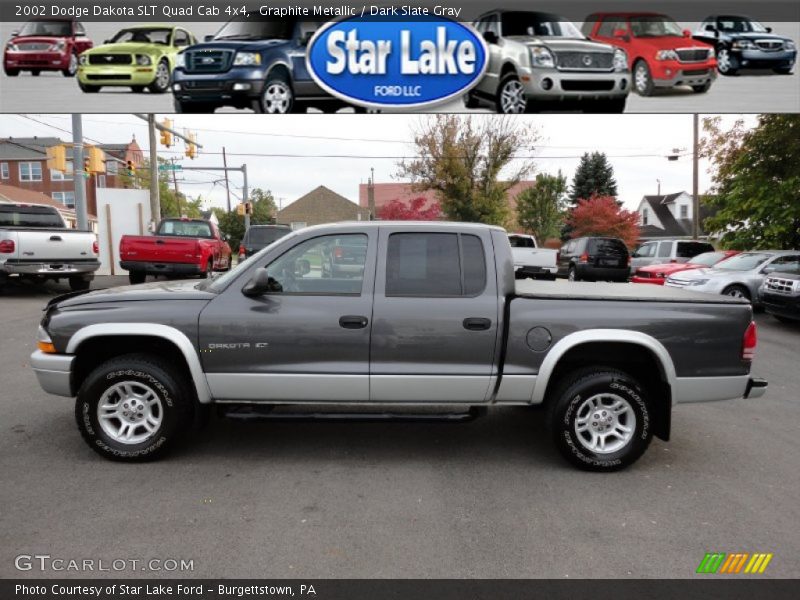 Graphite Metallic / Dark Slate Gray 2002 Dodge Dakota SLT Quad Cab 4x4