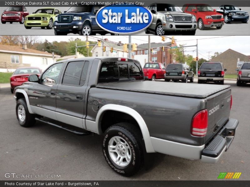 Graphite Metallic / Dark Slate Gray 2002 Dodge Dakota SLT Quad Cab 4x4