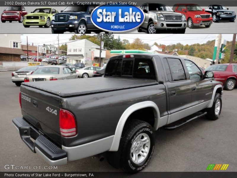 Graphite Metallic / Dark Slate Gray 2002 Dodge Dakota SLT Quad Cab 4x4