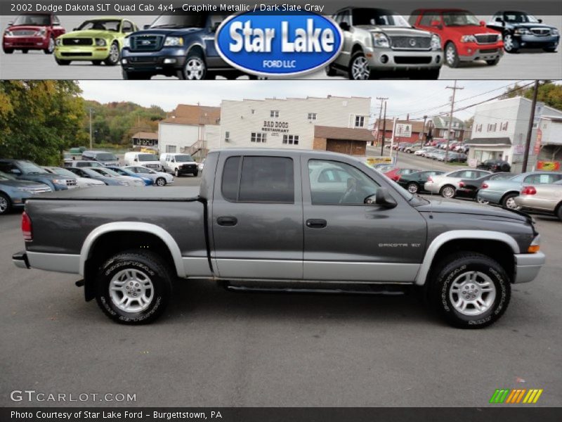 Graphite Metallic / Dark Slate Gray 2002 Dodge Dakota SLT Quad Cab 4x4