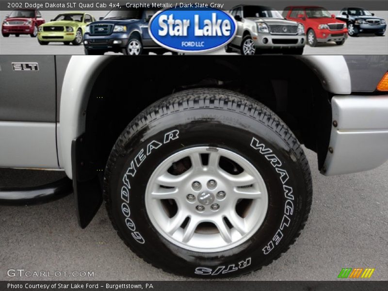 Graphite Metallic / Dark Slate Gray 2002 Dodge Dakota SLT Quad Cab 4x4