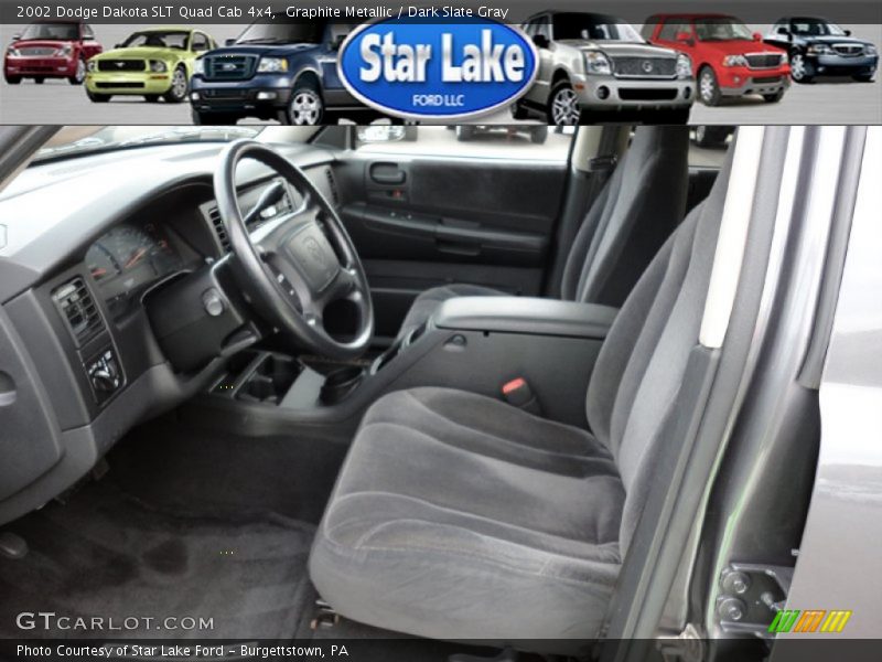 Graphite Metallic / Dark Slate Gray 2002 Dodge Dakota SLT Quad Cab 4x4
