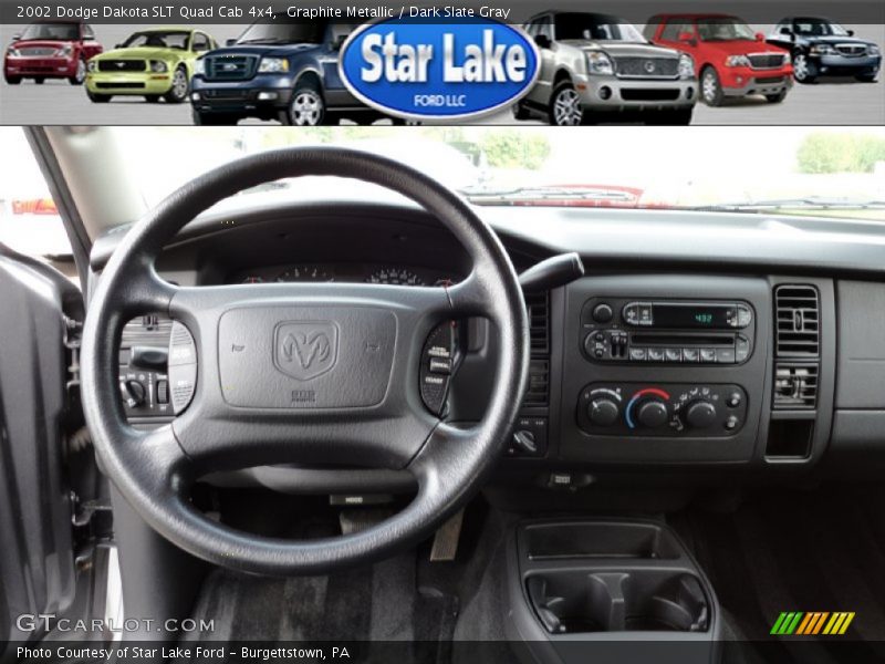 Graphite Metallic / Dark Slate Gray 2002 Dodge Dakota SLT Quad Cab 4x4