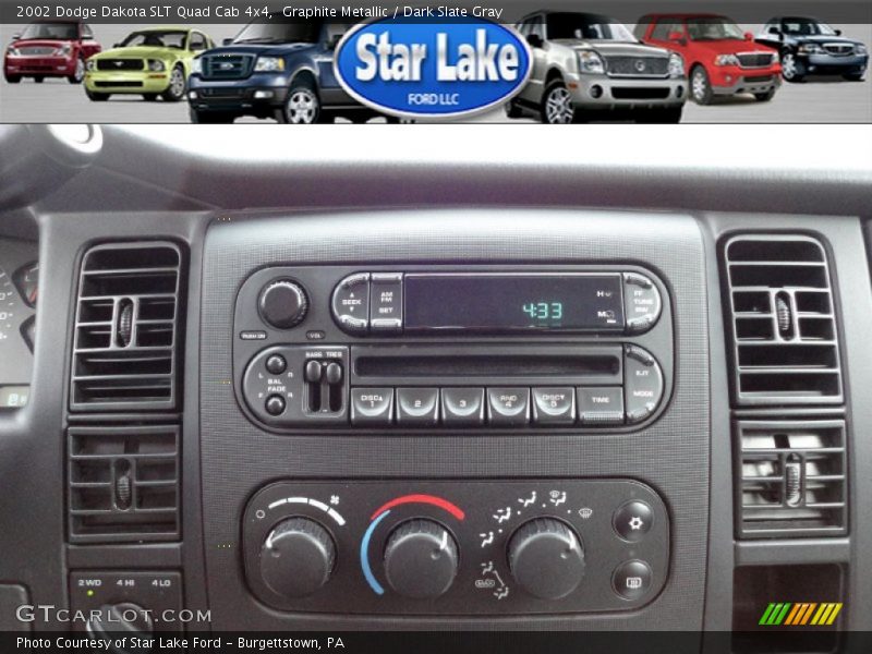 Graphite Metallic / Dark Slate Gray 2002 Dodge Dakota SLT Quad Cab 4x4