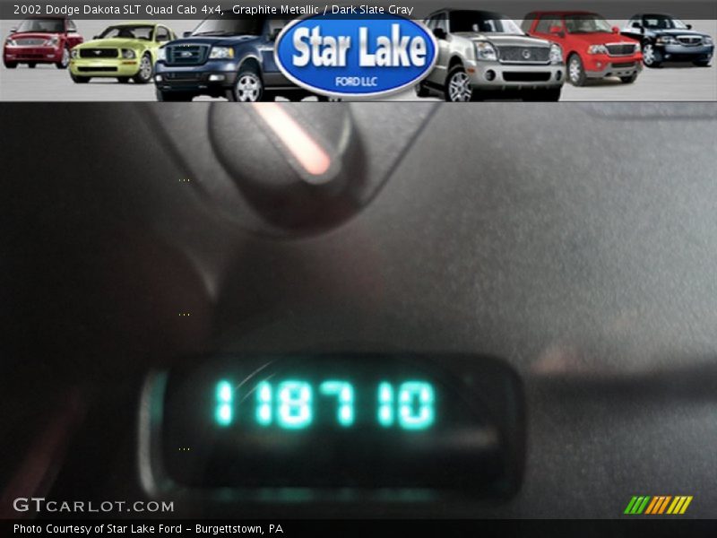 Graphite Metallic / Dark Slate Gray 2002 Dodge Dakota SLT Quad Cab 4x4