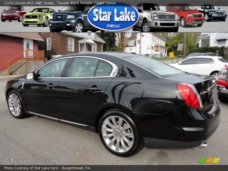 Tuxedo Black Metallic / Light Camel 2009 Lincoln MKS AWD Sedan