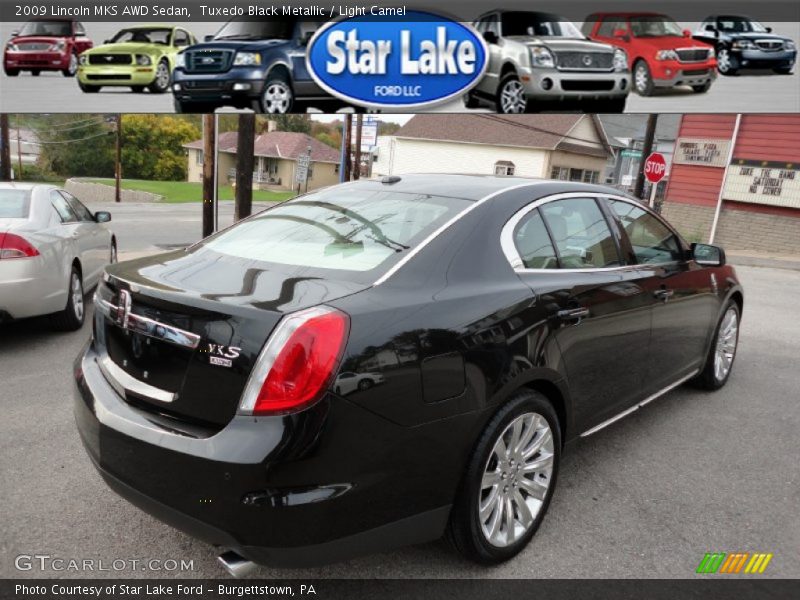 Tuxedo Black Metallic / Light Camel 2009 Lincoln MKS AWD Sedan