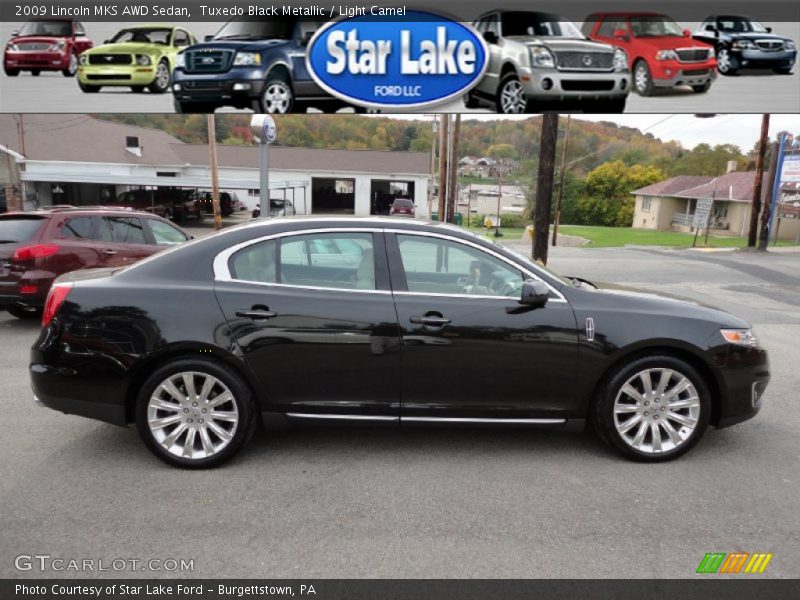 Tuxedo Black Metallic / Light Camel 2009 Lincoln MKS AWD Sedan