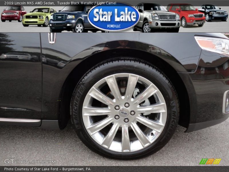 Tuxedo Black Metallic / Light Camel 2009 Lincoln MKS AWD Sedan