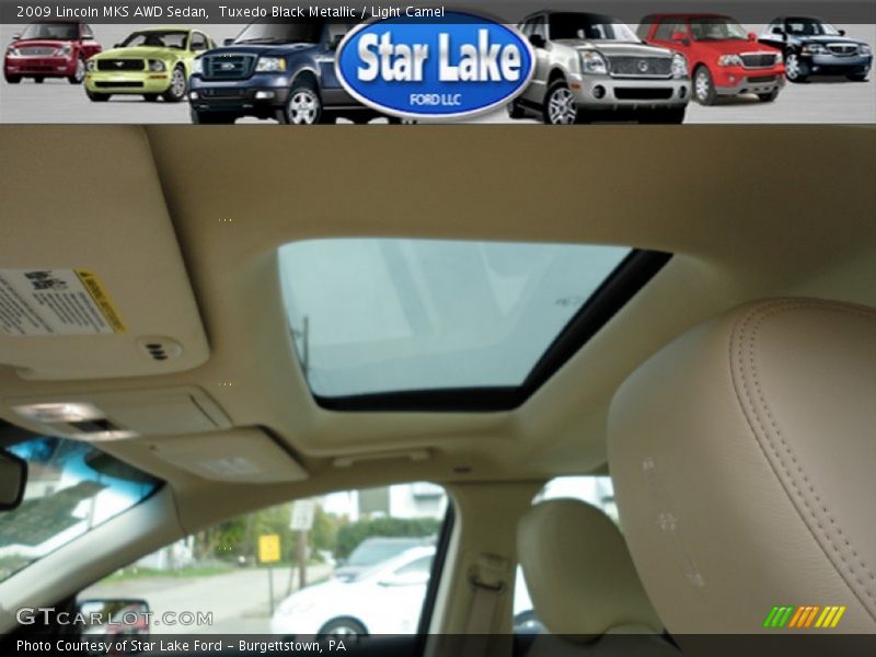 Tuxedo Black Metallic / Light Camel 2009 Lincoln MKS AWD Sedan