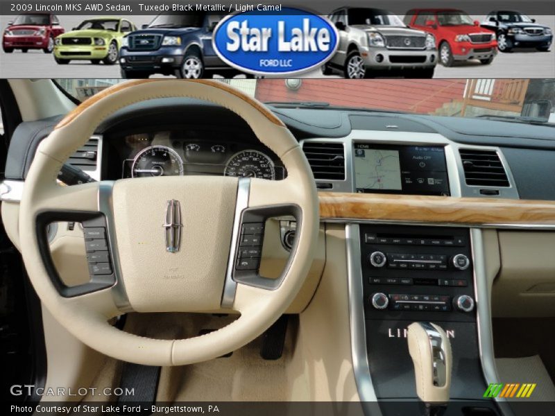 Tuxedo Black Metallic / Light Camel 2009 Lincoln MKS AWD Sedan