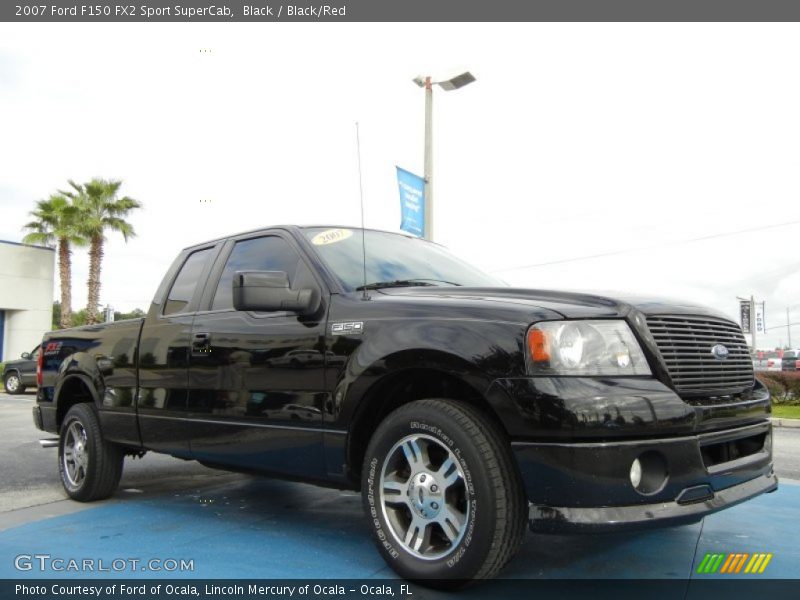 Black / Black/Red 2007 Ford F150 FX2 Sport SuperCab