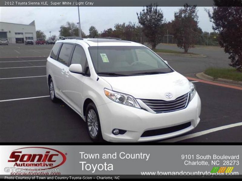 Super White / Light Gray 2012 Toyota Sienna XLE