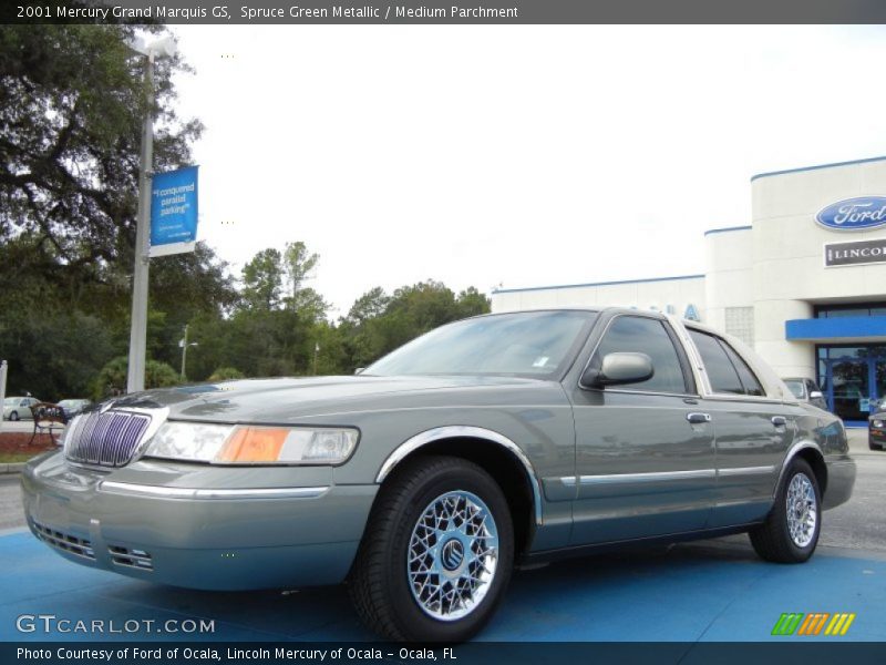 Spruce Green Metallic / Medium Parchment 2001 Mercury Grand Marquis GS