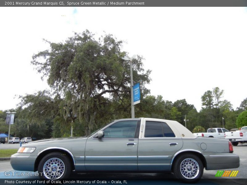 Spruce Green Metallic / Medium Parchment 2001 Mercury Grand Marquis GS