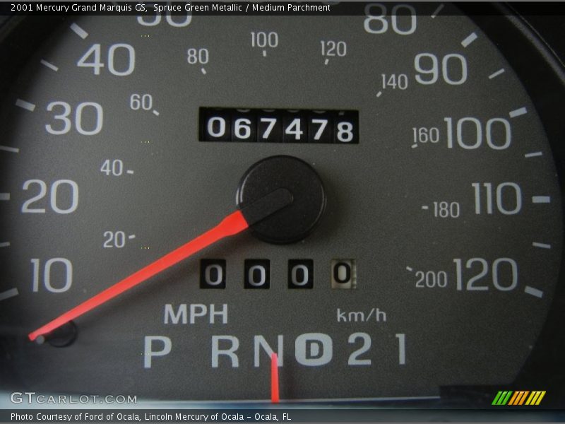 Spruce Green Metallic / Medium Parchment 2001 Mercury Grand Marquis GS