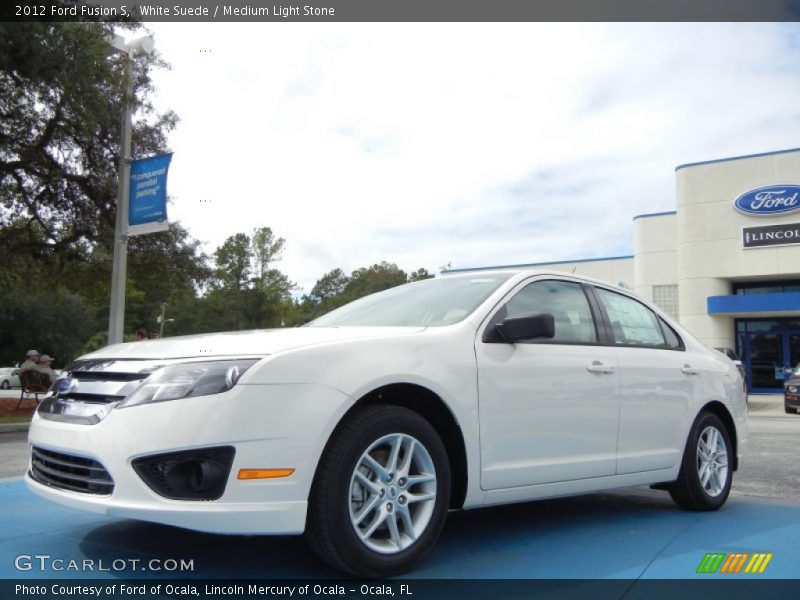 White Suede / Medium Light Stone 2012 Ford Fusion S