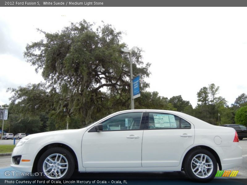 White Suede / Medium Light Stone 2012 Ford Fusion S