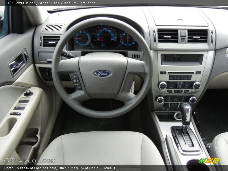 White Suede / Medium Light Stone 2012 Ford Fusion S