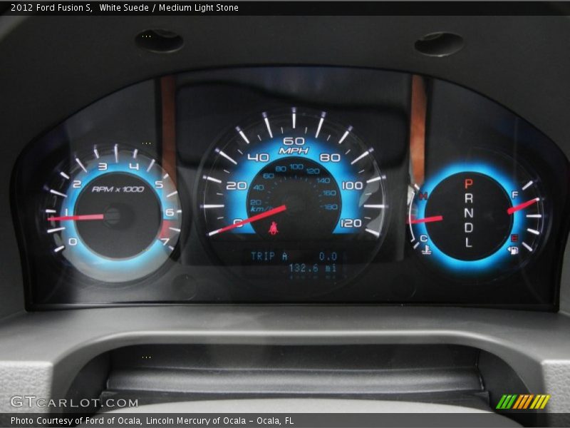White Suede / Medium Light Stone 2012 Ford Fusion S
