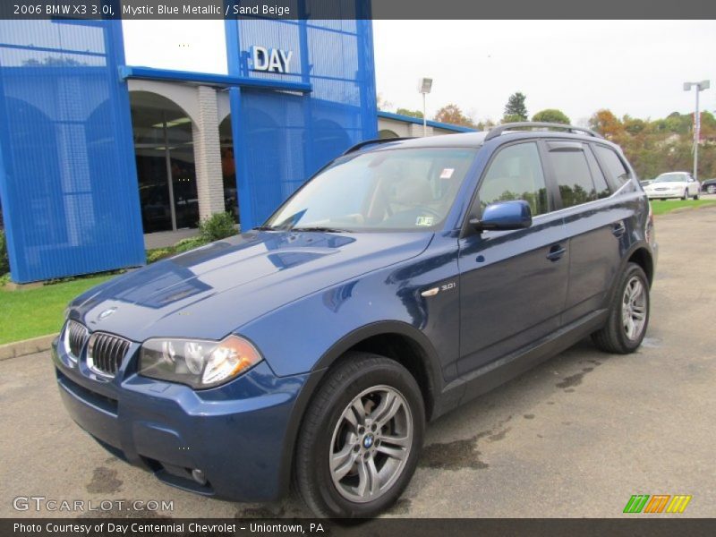 Mystic Blue Metallic / Sand Beige 2006 BMW X3 3.0i