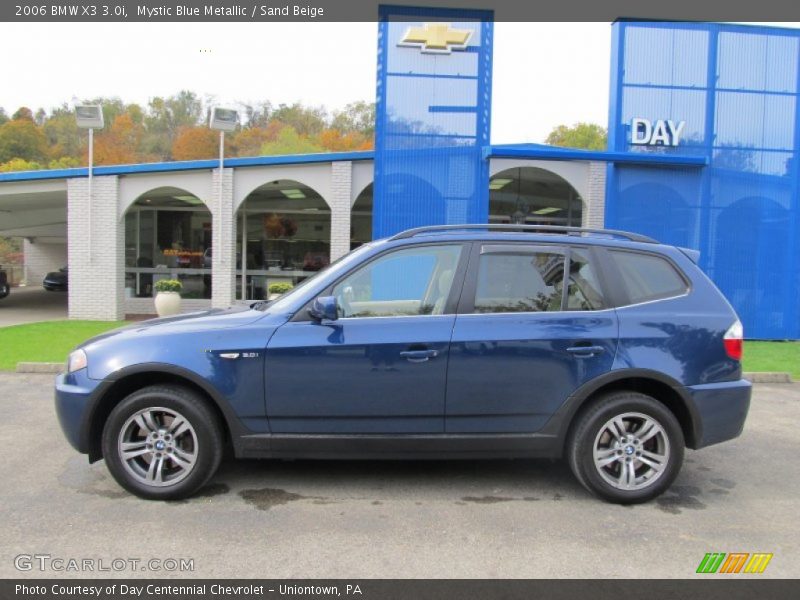 Mystic Blue Metallic / Sand Beige 2006 BMW X3 3.0i