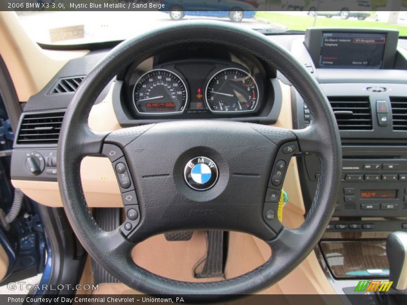 Mystic Blue Metallic / Sand Beige 2006 BMW X3 3.0i