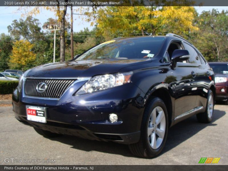 Black Sapphire Pearl / Black/Brown Walnut 2010 Lexus RX 350 AWD