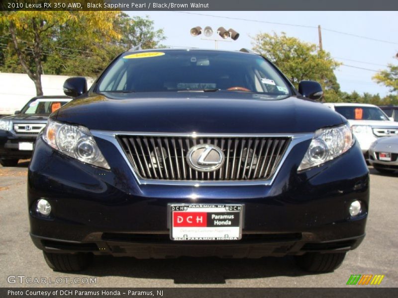 Black Sapphire Pearl / Black/Brown Walnut 2010 Lexus RX 350 AWD