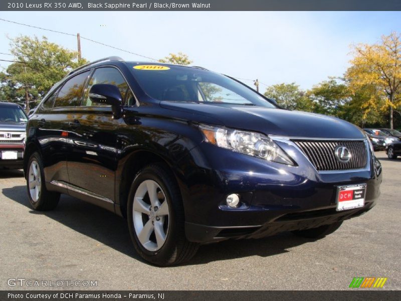 Black Sapphire Pearl / Black/Brown Walnut 2010 Lexus RX 350 AWD