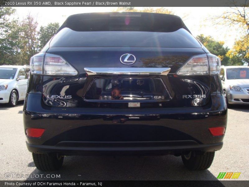 Black Sapphire Pearl / Black/Brown Walnut 2010 Lexus RX 350 AWD