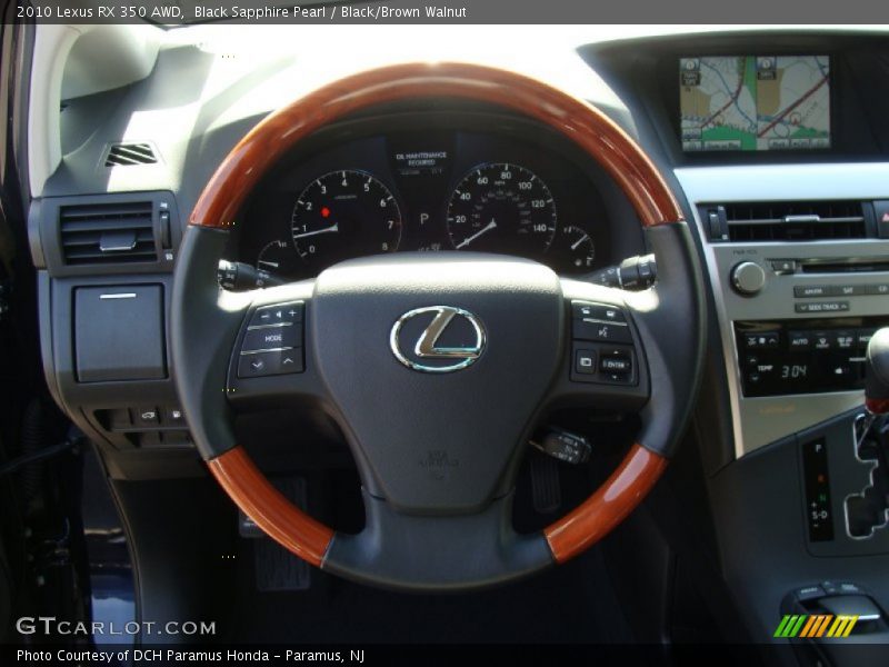 Black Sapphire Pearl / Black/Brown Walnut 2010 Lexus RX 350 AWD