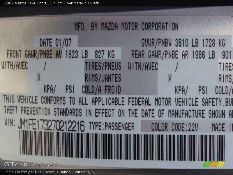 Sunlight Silver Metallic / Black 2007 Mazda RX-8 Sport